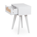 Paris Prix Table De Chevet Cannage En Rotin "Lesa" 60cm Blanc