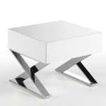 Paris Prix Table De Chevet Design 1 Tiroir "Roco" 38cm Blanc
