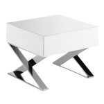 paris prix Table de Chevet Design 1 Tiroir "Roco" 38cm Blanc