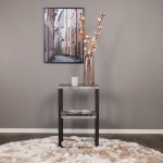 Paris Prix Table De Chevet Double "Rise" 70cm Gris & Noir