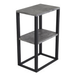 paris prix Table de Chevet Double "Rise" 70cm Gris & Noir