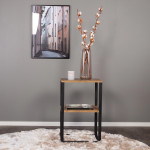 Paris Prix Table De Chevet Double "Rise" 70cm Naturel & Noir