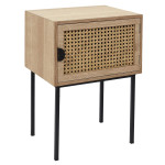 paris prix Table de Chevet en Bois 1 Porte "Bessie" 55cm Naturel