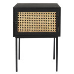 Paris Prix Table De Chevet En Bois 1 Porte "Bessie" 55cm Noir