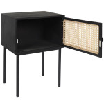 Paris Prix Table De Chevet En Bois 1 Porte "Bessie" 55cm Noir