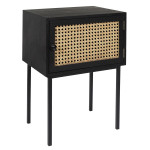 paris prix Table de Chevet en Bois 1 Porte "Bessie" 55cm Noir