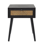 Paris Prix Table De Chevet En Bois 1 Tiroir "Bessie" 50cm Noir