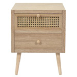 Paris Prix Table De Chevet En Bois 2 Tiroirs "Bessie" 50cm Naturel