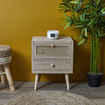 Paris Prix Table De Chevet En Bois 2 Tiroirs "Bessie" 50cm Naturel