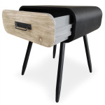 Paris Prix Table De Chevet En Bois "Bryce" 52cm Noir & Naturel