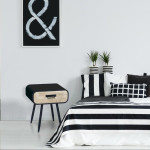 Paris Prix Table De Chevet En Bois "Bryce" 52cm Noir & Naturel