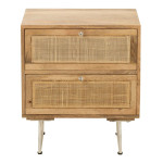 Paris Prix Table De Chevet En Bois "Weaving" 55cm Naturel