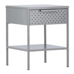 paris prix Table de Chevet en Métal "Sacramento" 52cm Gris Clair