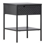 paris prix Table de Chevet en Métal "Sacramento" 52cm Noir