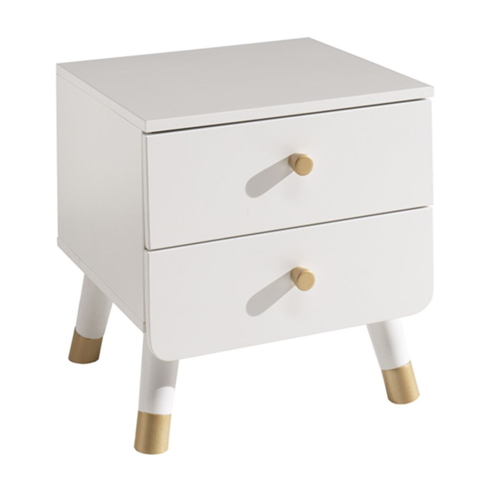 Paris Prix Table De Chevet Enfant 2 Tiroirs "Billy" 43cm Blanc