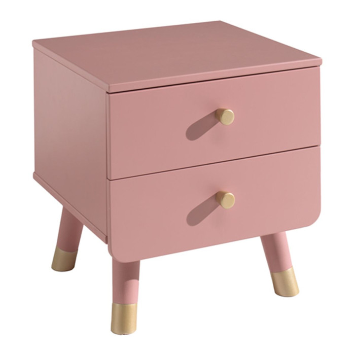 Paris Prix Table De Chevet Enfant 2 Tiroirs "Billy" 43cm Rose