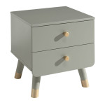 paris prix Table de Chevet Enfant 2 Tiroirs "Billy" 43cm Vert