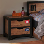 Paris Prix Table De Chevet Enfant "Alex" 50cm Marron & Noir