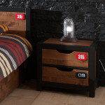 Paris Prix Table De Chevet Enfant "Alex" 50cm Marron & Noir