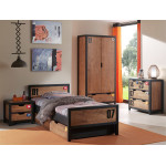 Paris Prix Table De Chevet Enfant "Alex" 50cm Marron & Noir