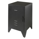 paris prix Table de Chevet Enfant "Bronxx" 60cm Noir Mat
