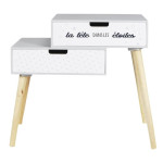 paris prix Table de Chevet Enfant "Étoiles" 54cm Gris