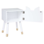 Paris Prix Table De Chevet Enfant "Renard" 53cm Blanc