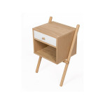 Paris Prix Table De Chevet Murale 1 Tiroir "Wiru" 70cm Chêne & Blanc