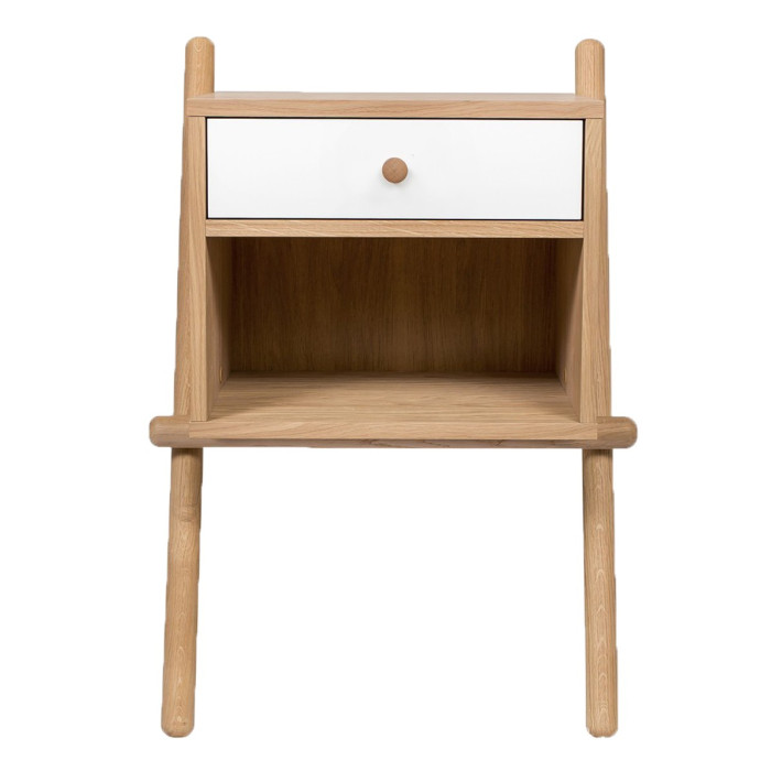 Paris Prix Table De Chevet Murale 1 Tiroir "Wiru" 70cm Chêne & Blanc