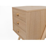 Paris Prix Table De Chevet Murale 3 Tiroirs "Wiru" 70cm Chêne