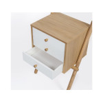Paris Prix Table De Chevet Murale 3 Tiroirs "Wiru" 70cm Chêne & Blanc