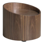 paris prix Table de Chevet Ronde 1 Tiroir "Agnes" 53cm Marron