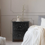 Paris Prix Table De Chevet Sculptée "Morocco" 45cm Noir