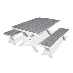 paris prix Table de Jardin & 2 Bancs "Annecy" 175cm Blanc