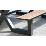 Paris Prix Table De Jardin & 2 Bancs "Vancouver" 150cm Gris Anthracite