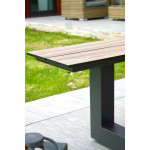 Paris Prix Table De Jardin & 2 Bancs "Vancouver" 210cm Gris Anthracite