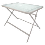 Paris Prix Table De Jardin En Verre "Formentera" 110cm Beige