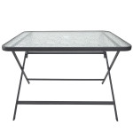 Paris Prix Table De Jardin En Verre "Formentera" 110cm Gris