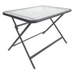 paris prix Table de Jardin en Verre "Formentera" 110cm Gris