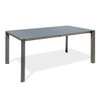 paris prix Table de Jardin en Verre "Honfleur" 180-250cm Gris Anthracite