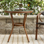 Paris Prix Table De Jardin En Verre "Loures" 75cm Marron