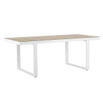paris prix Table de Jardin en Verre "Merlo" 200cm Naturel & Blanc