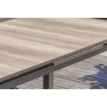 Paris Prix Table De Jardin Extensible Imitation Bois "Floride" 180-240cm Gris Anthracite