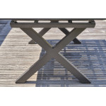 Paris Prix Table De Jardin Extensible Imitation Bois "Floride" 180-240cm Gris Anthracite