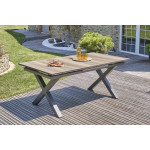 Paris Prix Table De Jardin Extensible Imitation Bois "Floride" 180-240cm Gris Anthracite