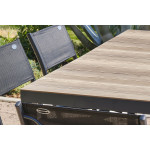 Paris Prix Table De Jardin Imitation Bois "Boston" 150cm Gris Anthracite