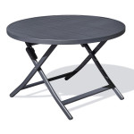 paris prix Table de Jardin Pliante "Marius" 110cm Gris Anthracite