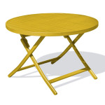 paris prix Table de Jardin Pliante "Marius" 110cm Moutarde