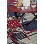 Paris Prix Table De Jardin Pliante "Marius" 110cm Rouge Carmin