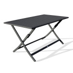 paris prix Table de Jardin Pliante "Marius" 140cm Gris Anthracite